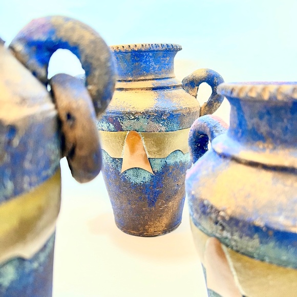 Designer clay pots, Vase, Jug for Flowers, Vintage vase, 3 piece - Picture 6 of 8